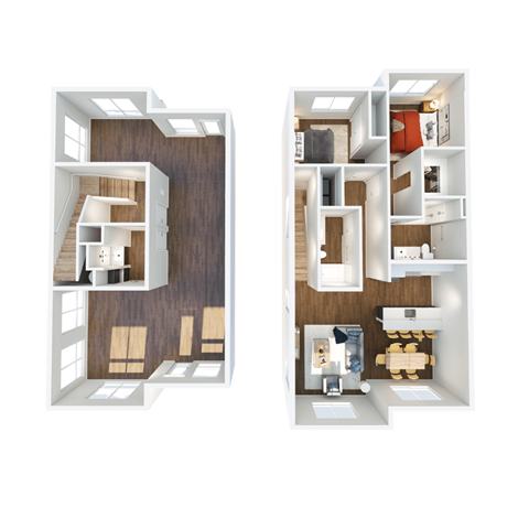 Floor plan for 2 beds, 2.5 baths, 2113 sqft